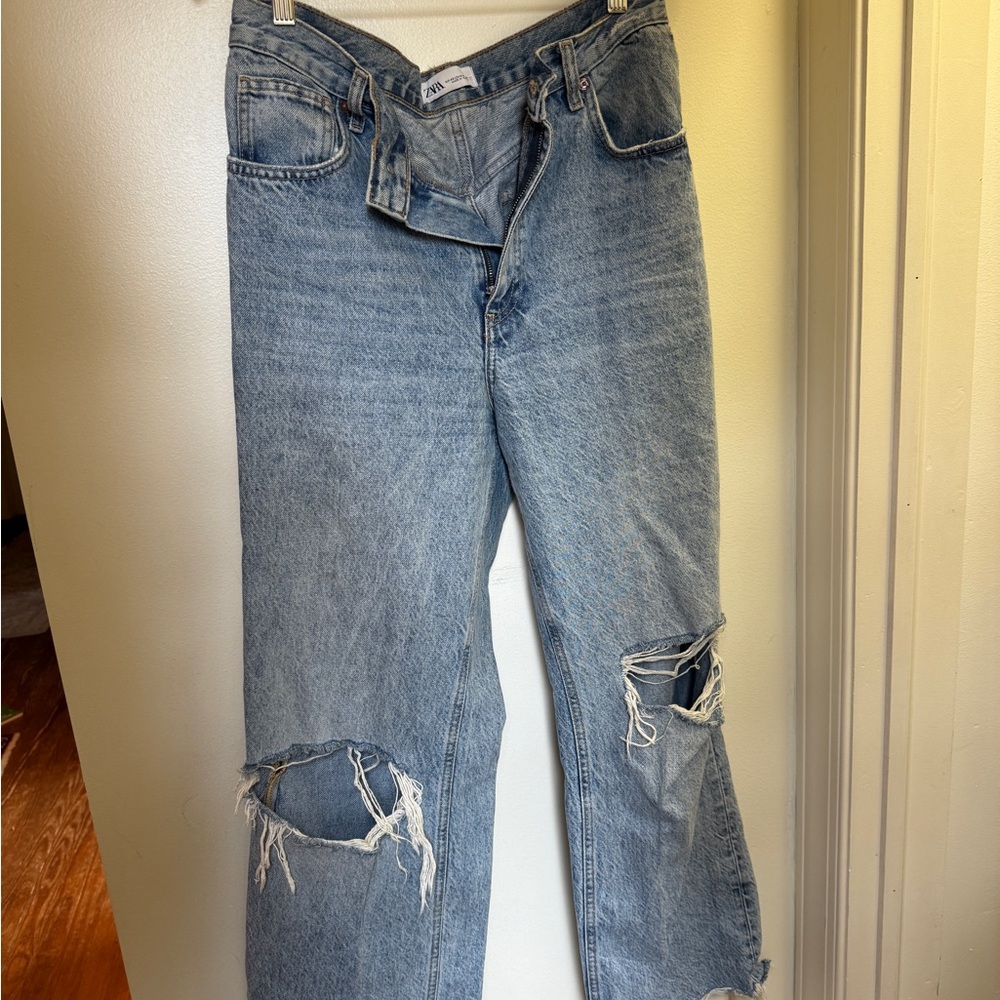 Zara Distressed Blue Jeans